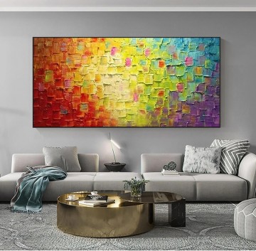 Abstract and Decorative Painting - Intense colors abstract by Palette Knife wall art minimalism